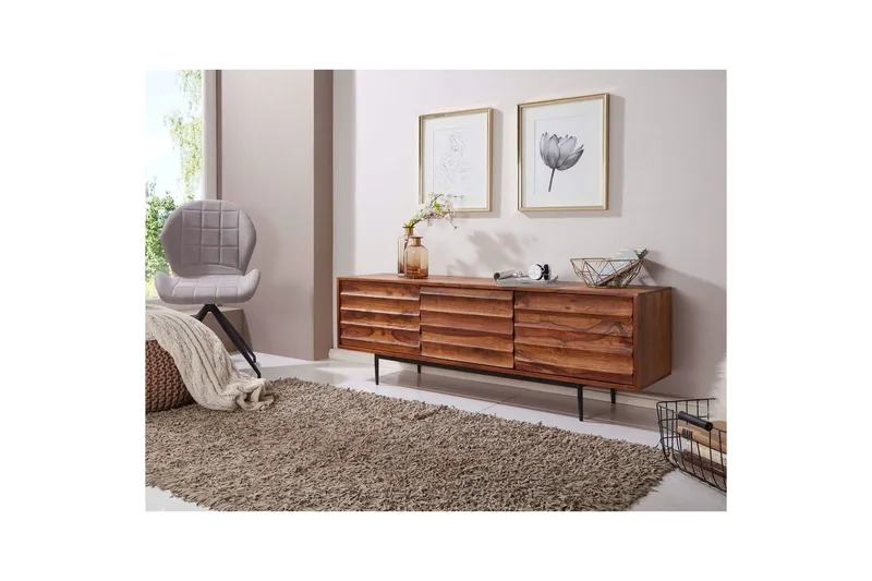 Matala kaappi Wohnling Massiivipuu säilytyksellä 3 ovea maalaistalo - Huonekalut - TV- & Mediakalusteet - TV-kaappi