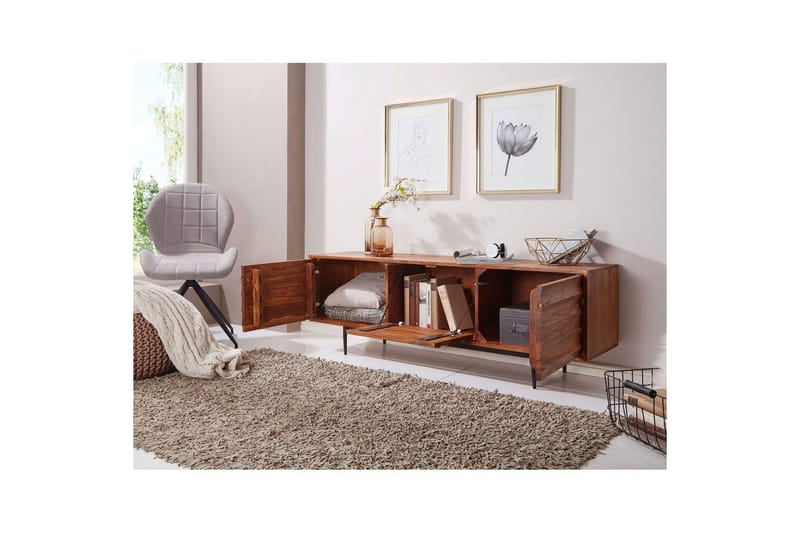 Matala kaappi Wohnling Massiivipuu säilytyksellä 3 ovea maalaistalo - Huonekalut - TV- & Mediakalusteet - TV-kaappi