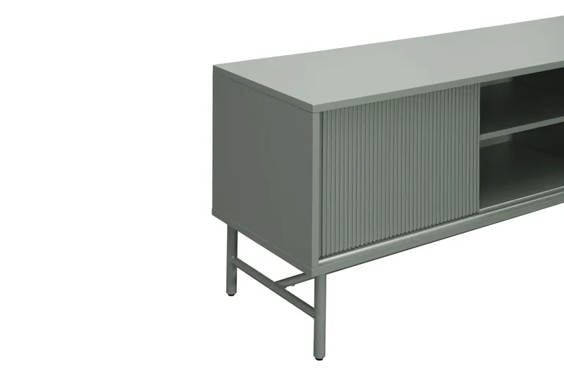 Matterhorn Kapea tv-taso säilytystilalla 40 cm syvä 157 cm leveä 58 cm korkea - Vihreä - Huonekalut - TV- & Mediakalusteet - Tv taso & Mediataso