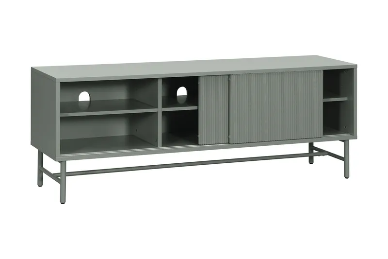 Matterhorn Kapea tv-taso säilytystilalla 40 cm syvä 157 cm leveä 58 cm korkea - Vihreä - Huonekalut - TV- & Mediakalusteet - Tv taso & Mediataso