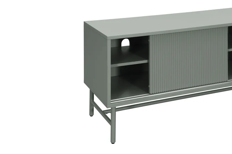 Matterhorn Kapea tv-taso säilytystilalla 40 cm syvä 157 cm leveä 58 cm korkea - Vihreä - Huonekalut - TV- & Mediakalusteet - Tv taso & Mediataso