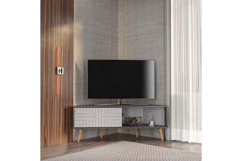 Abbas TV-taso 140 cm - Antrasiitti/Valkoinen - Huonekalut - TV- & Mediakalusteet - Tv taso & Mediataso