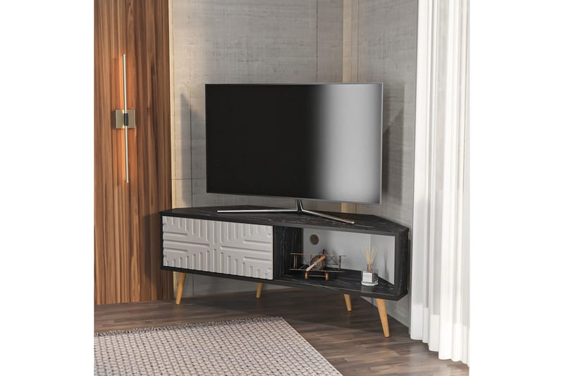 Abbas TV-taso 140 cm - Musta/Valkoinen - Huonekalut - TV- & Mediakalusteet - Tv taso & Mediataso