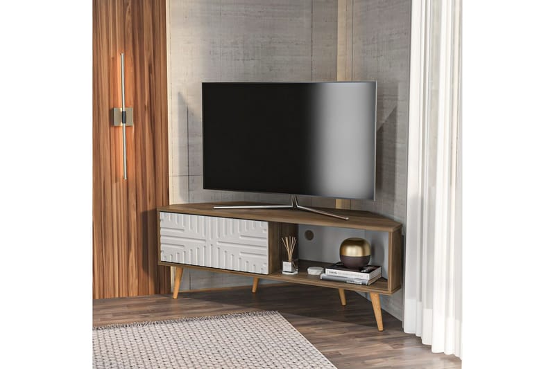 Abbas TV-taso 140 cm - Pähkinä/Valkoinen - Huonekalut - TV- & Mediakalusteet - Tv taso & Mediataso