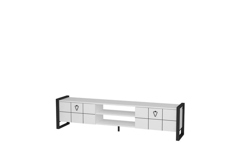 Abbas TV-taso 184 cm, Valkoinen/Musta