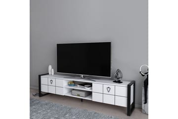 Abbas TV-taso 184 cm - Valkoinen/Musta - Huonekalut - TV- & Mediakalusteet - Tv taso & Mediataso