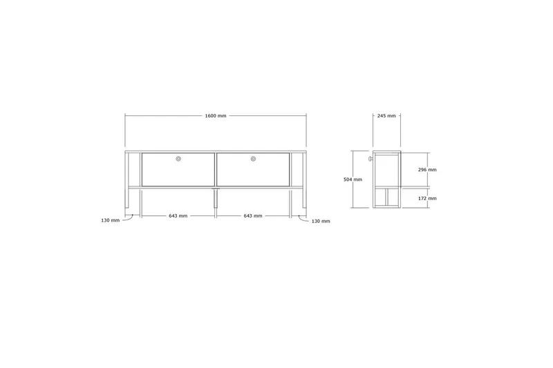 Ahu TV-taso 160 cm - Pähkinä - Huonekalut - TV- & Mediakalusteet - Tv taso & Mediataso