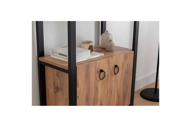 Albuferia Kirjahylly 64 cm - Luonnollinen/Musta - Säilytys - Hylly - Kirjahylly