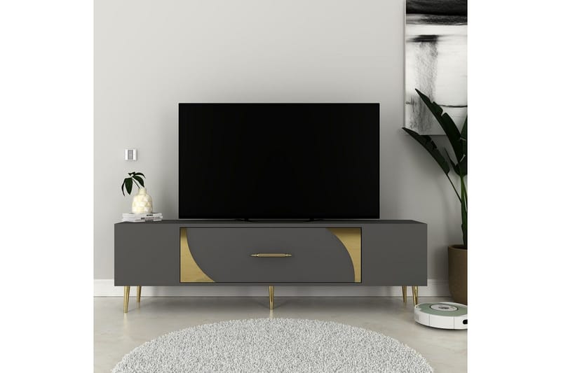 Aldor TV-taso 150 cm - Antrasiitti/Keltainend - Huonekalut - TV- & Mediakalusteet - Tv taso & Mediataso