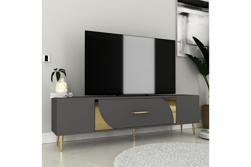 Aldor TV-taso 150 cm - Antrasiitti/Keltainend - Huonekalut - TV- & Mediakalusteet - Tv taso & Mediataso