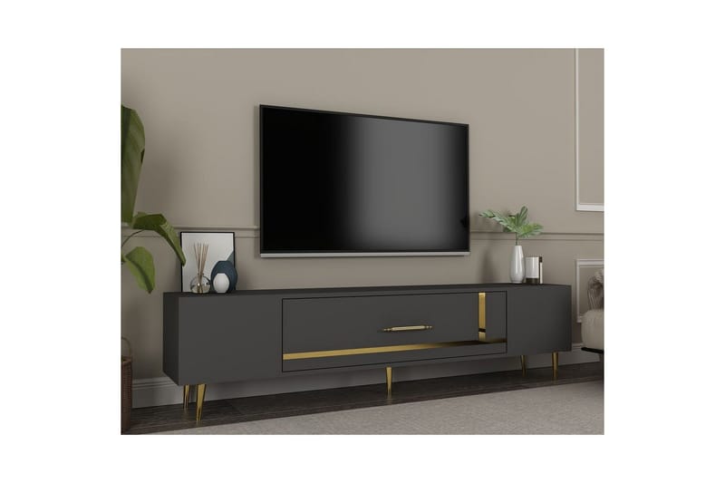 Aldor TV-taso 150 cm - Antrasiitti/Keltainend - Huonekalut - TV- & Mediakalusteet - Tv taso & Mediataso
