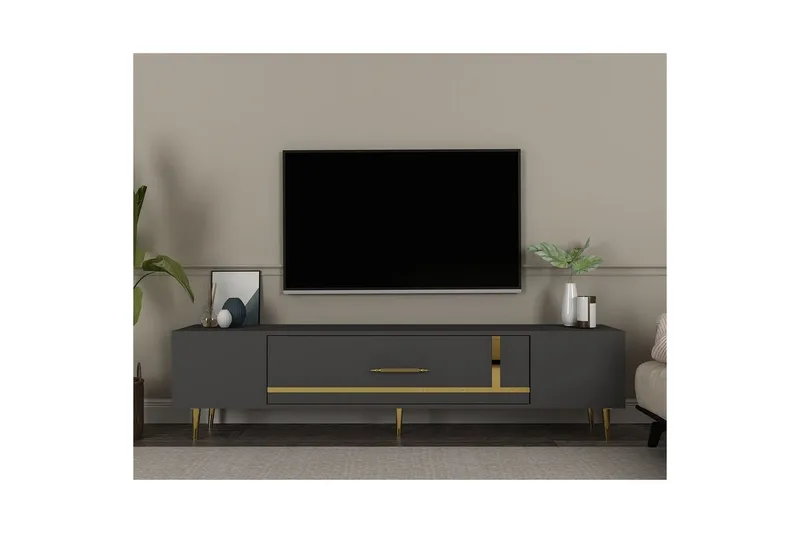 Aldor TV-taso 150 cm - Antrasiitti/Keltainend - Huonekalut - TV- & Mediakalusteet - Tv taso & Mediataso