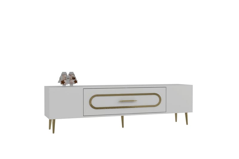 Aldor TV-taso 150 cm - Valkoinen/Keltainend - Huonekalut - TV- & Mediakalusteet - Tv taso & Mediataso