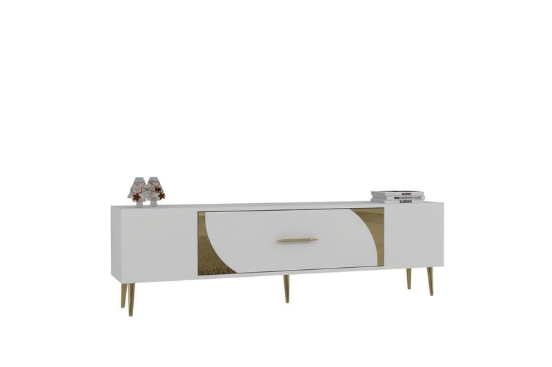 Aldor TV-taso 150 cm - Valkoinen/Keltainend - Huonekalut - TV- & Mediakalusteet - Tv taso & Mediataso