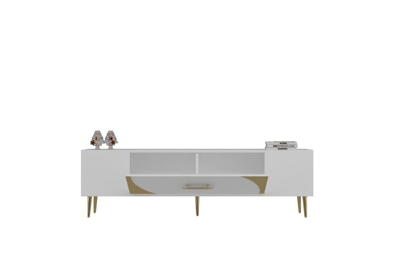 Aldor TV-taso 150 cm - Valkoinen/Keltainend - Huonekalut - TV- & Mediakalusteet - Tv taso & Mediataso