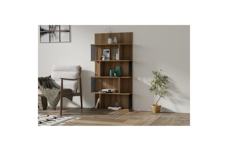 Alexelle Kirjahylly 80 cm - Pähkinä - Säilytys - Hylly - Kirjahylly