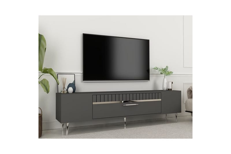 Anira TV-taso 150 cm - Antrasiitti/Hopea - Huonekalut - TV- & Mediakalusteet - Tv taso & Mediataso
