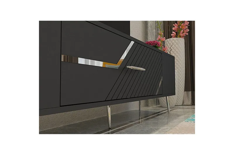 Anira TV-taso 150 cm - Antrasiitti/Hopea - Huonekalut - TV- & Mediakalusteet - Tv taso & Mediataso