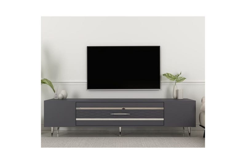 Anira TV-taso 150 cm - Antrasiitti/Hopea - Huonekalut - TV- & Mediakalusteet - Tv taso & Mediataso