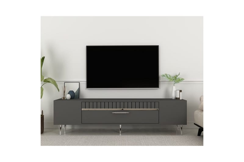 Anira TV-taso 150 cm - Antrasiitti/Hopea - Huonekalut - TV- & Mediakalusteet - Tv taso & Mediataso