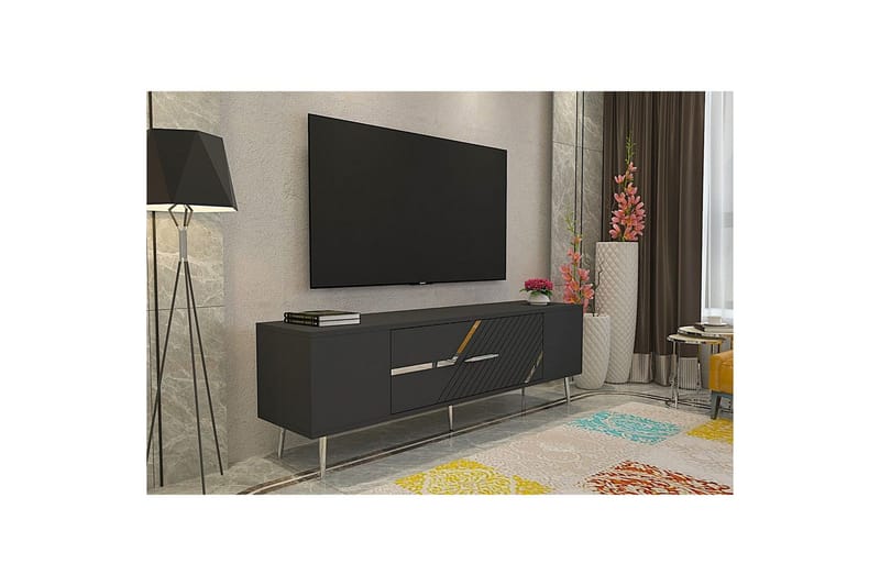 Anira TV-taso 150 cm - Antrasiitti/Hopea - Huonekalut - TV- & Mediakalusteet - Tv taso & Mediataso
