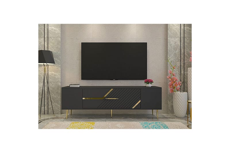 Anira TV-taso 150 cm - Antrasiitti/Keltainend - Huonekalut - TV- & Mediakalusteet - Tv taso & Mediataso