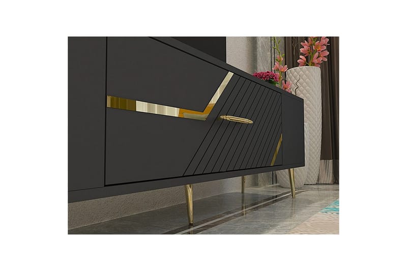 Anira TV-taso 150 cm - Antrasiitti/Keltainend - Huonekalut - TV- & Mediakalusteet - Tv taso & Mediataso