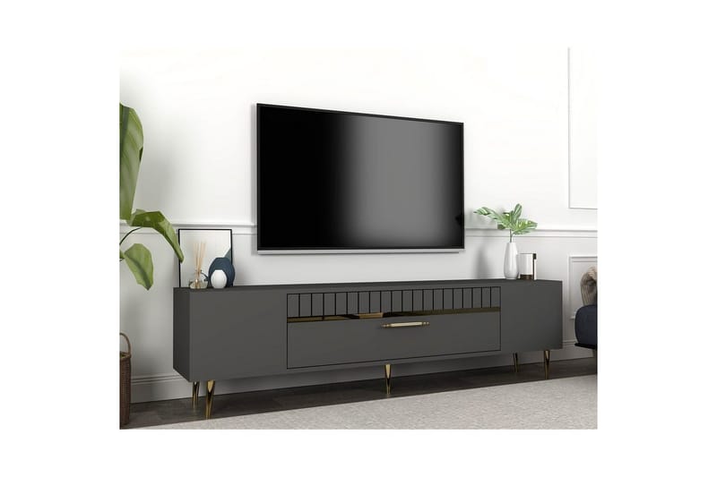 Anira TV-taso 150 cm - Antrasiitti/Keltainend - Huonekalut - TV- & Mediakalusteet - Tv taso & Mediataso