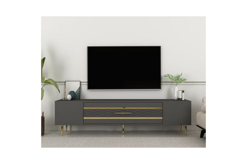 Anira TV-taso 150 cm - Antrasiitti/Keltainend - Huonekalut - TV- & Mediakalusteet - Tv taso & Mediataso