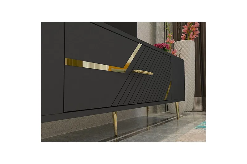 Anira TV-taso 150 cm - Antrasiitti/Keltainend - Huonekalut - TV- & Mediakalusteet - Tv taso & Mediataso