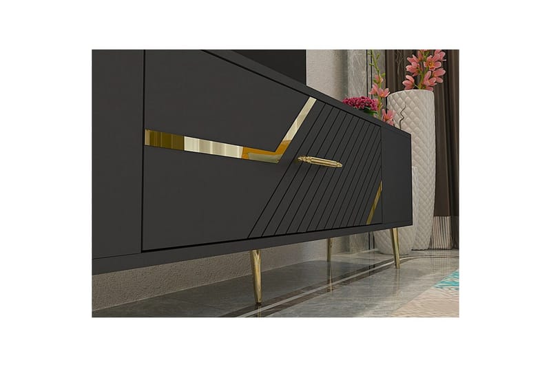 Anira TV-taso 150 cm - Antrasiitti/Keltainend - Huonekalut - TV- & Mediakalusteet - Tv taso & Mediataso