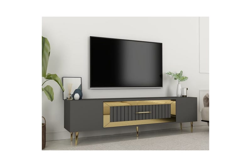 Anira TV-taso 150 cm - Antrasiitti/Keltainend - Huonekalut - TV- & Mediakalusteet - Tv taso & Mediataso