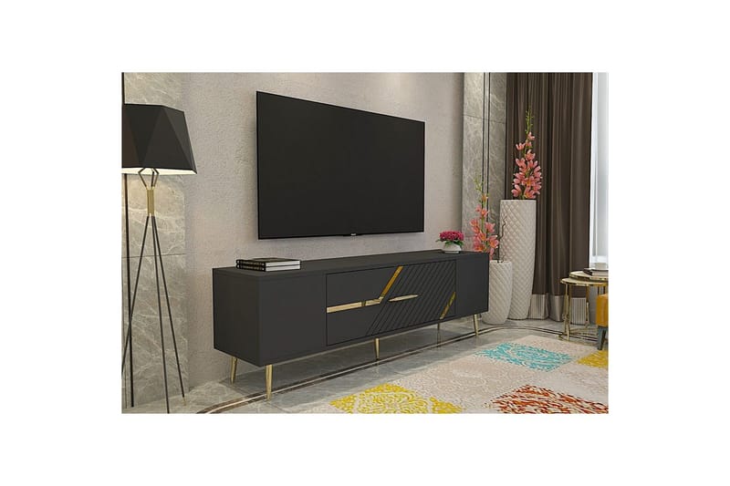 Anira TV-taso 150 cm - Antrasiitti/Keltainend - Huonekalut - TV- & Mediakalusteet - Tv taso & Mediataso