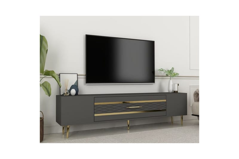 Anira TV-taso 150 cm - Antrasiitti/Keltainend - Huonekalut - TV- & Mediakalusteet - Tv taso & Mediataso