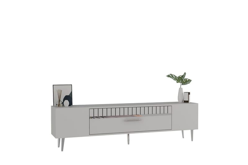 Anira TV-taso 150 cm - Valkoinen/Hopea - Huonekalut - TV- & Mediakalusteet - Tv taso & Mediataso