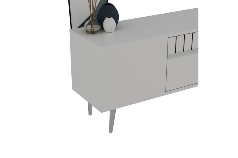 Anira TV-taso 150 cm - Valkoinen/Hopea - Huonekalut - TV- & Mediakalusteet - Tv taso & Mediataso