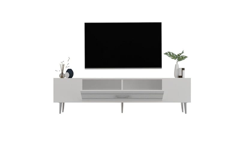 Anira TV-taso 150 cm - Valkoinen/Hopea - Huonekalut - TV- & Mediakalusteet - Tv taso & Mediataso