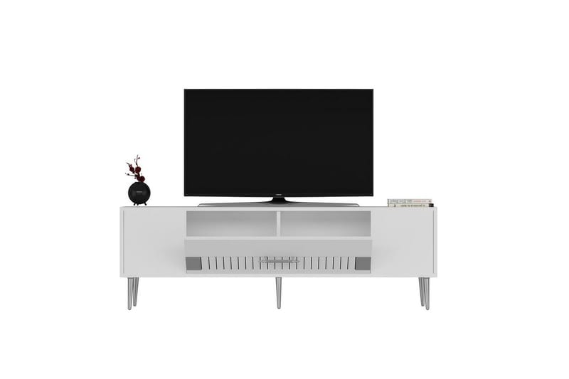 Anira TV-taso 150 cm - Valkoinen/Hopea - Huonekalut - TV- & Mediakalusteet - Tv taso & Mediataso