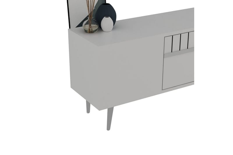 Anira TV-taso 150 cm - Valkoinen/Hopea - Huonekalut - TV- & Mediakalusteet - Tv taso & Mediataso