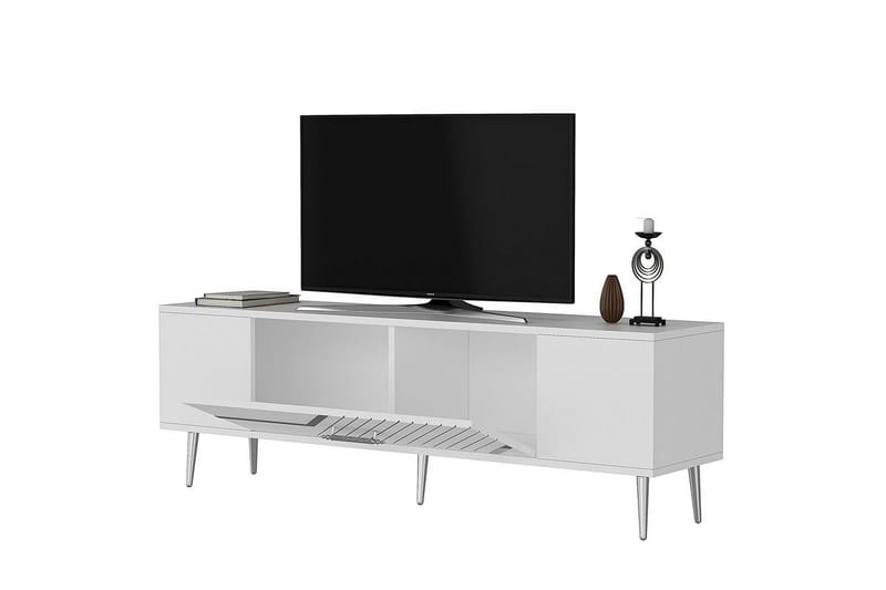 Anira TV-taso 150 cm - Valkoinen/Hopea - Huonekalut - TV- & Mediakalusteet - Tv taso & Mediataso