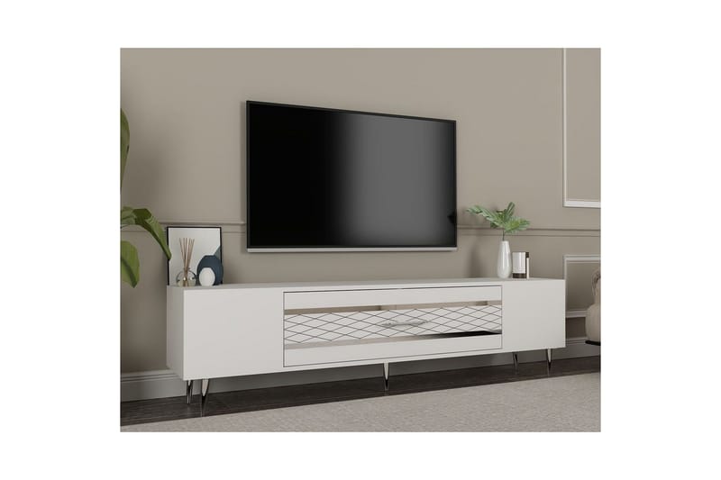 Anira TV-taso 150 cm - Valkoinen/Hopea - Huonekalut - TV- & Mediakalusteet - Tv taso & Mediataso