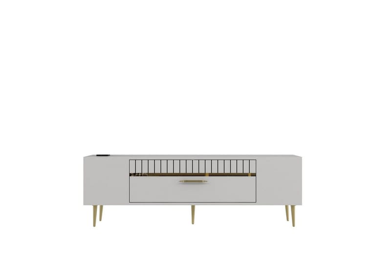 Anira TV-taso 150 cm, Valkoinen/Keltainend