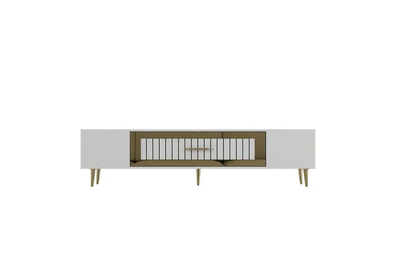 Anira TV-taso 150 cm, Valkoinen/Keltainend