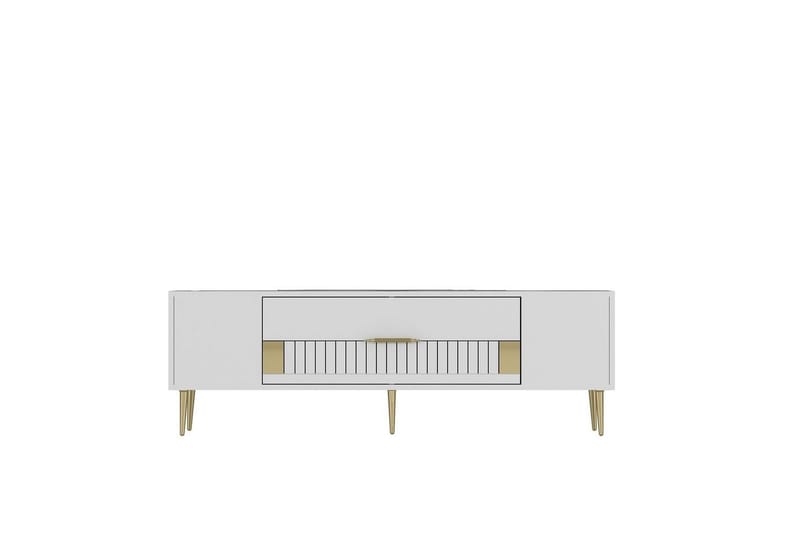Anira TV-taso 150 cm, Valkoinen/Keltainend