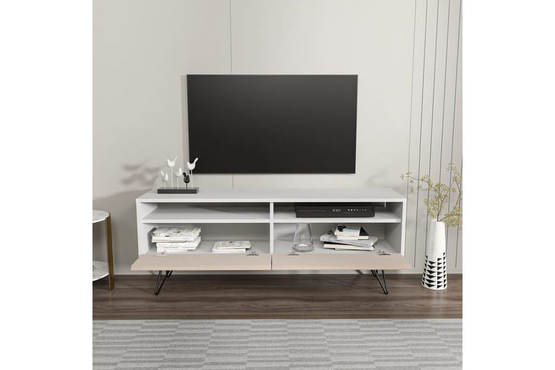Anvor TV-taso 140 cm - Valkoinen/Beige - Huonekalut - TV- & Mediakalusteet - Tv taso & Mediataso