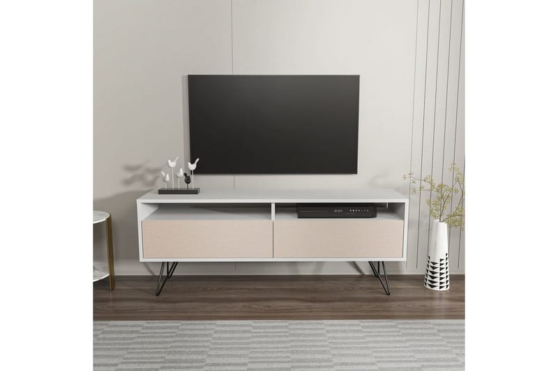 Anvor TV-taso 140 cm - Valkoinen/Beige - Huonekalut - TV- & Mediakalusteet - Tv taso & Mediataso