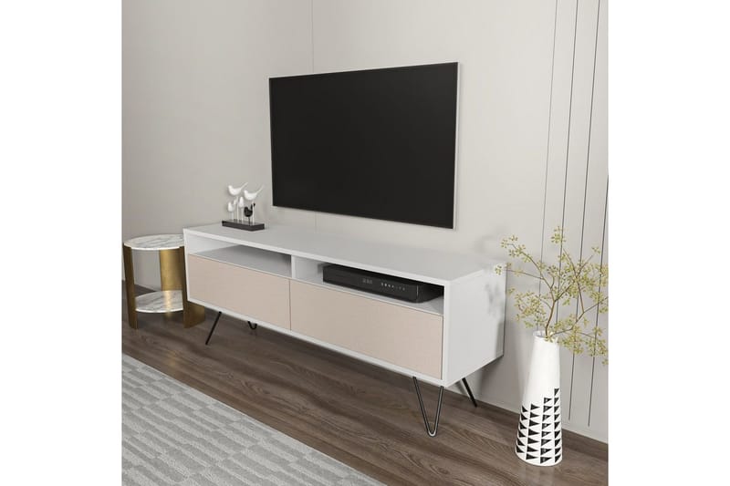 Anvor TV-taso 140 cm - Valkoinen/Beige - Huonekalut - TV- & Mediakalusteet - Tv taso & Mediataso