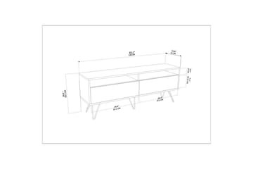 Anvor TV-taso 140 cm - Valkoinen/Musta - Huonekalut - TV- & Mediakalusteet - Tv taso & Mediataso
