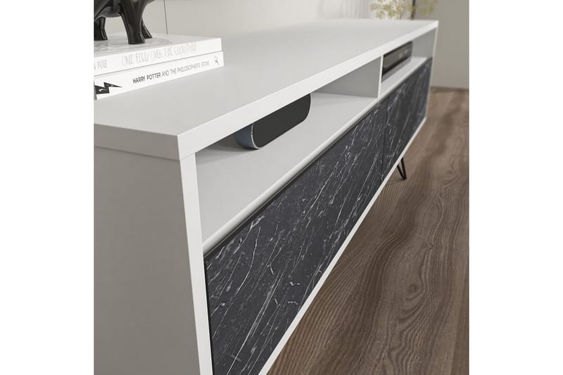 Anvor TV-taso 140 cm - Valkoinen/Musta - Huonekalut - TV- & Mediakalusteet - Tv taso & Mediataso