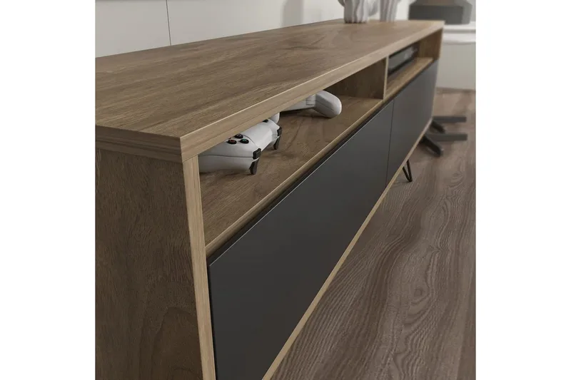 Anvor TV-taso 140 cm - Pähkinä/Musta - Huonekalut - TV- & Mediakalusteet - Tv taso & Mediataso